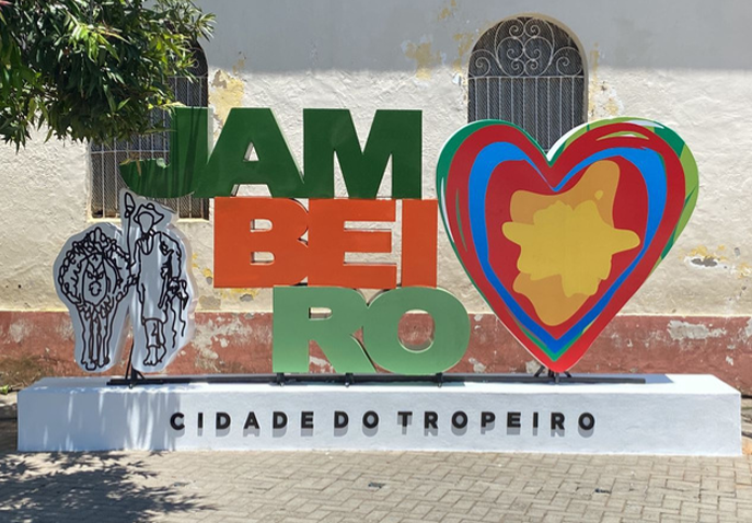 Letras faixa em letreiro